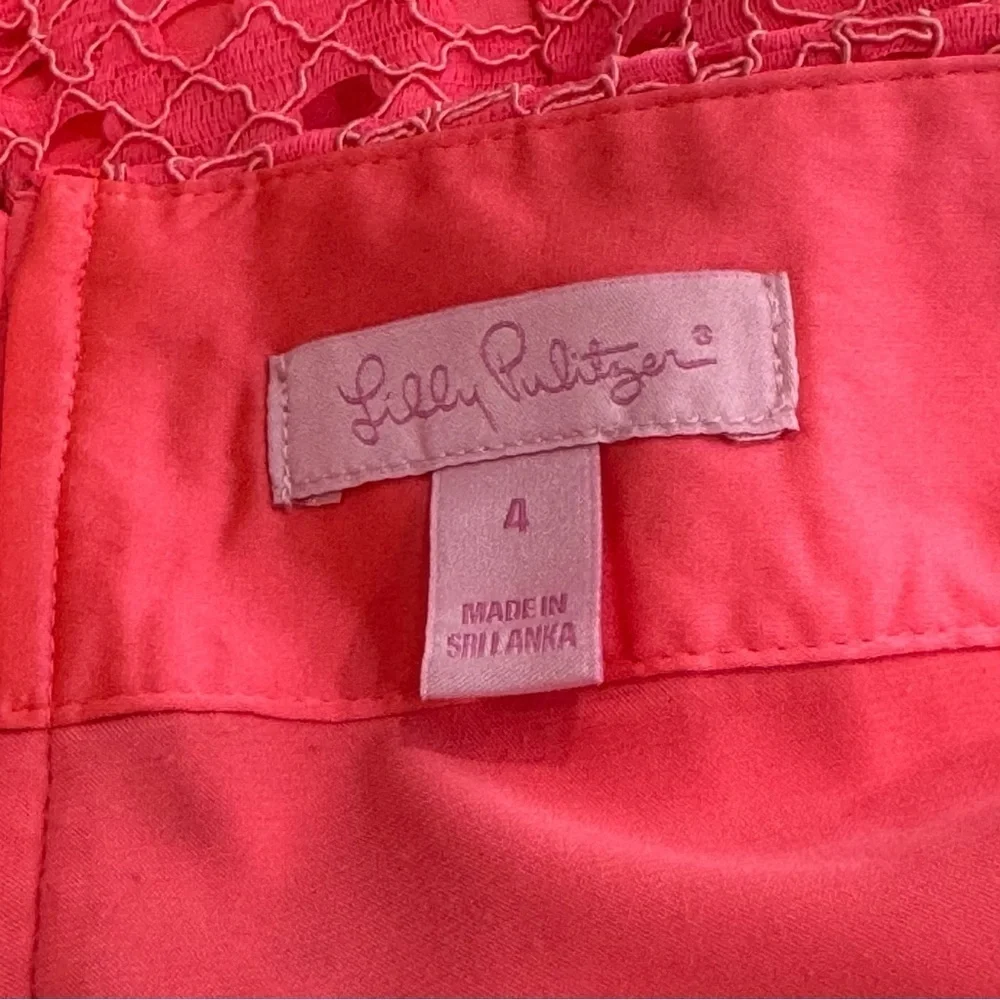 Lilly Pulitzer Lace Alice Skort hot pink mini skirt with attached satin shorts 4